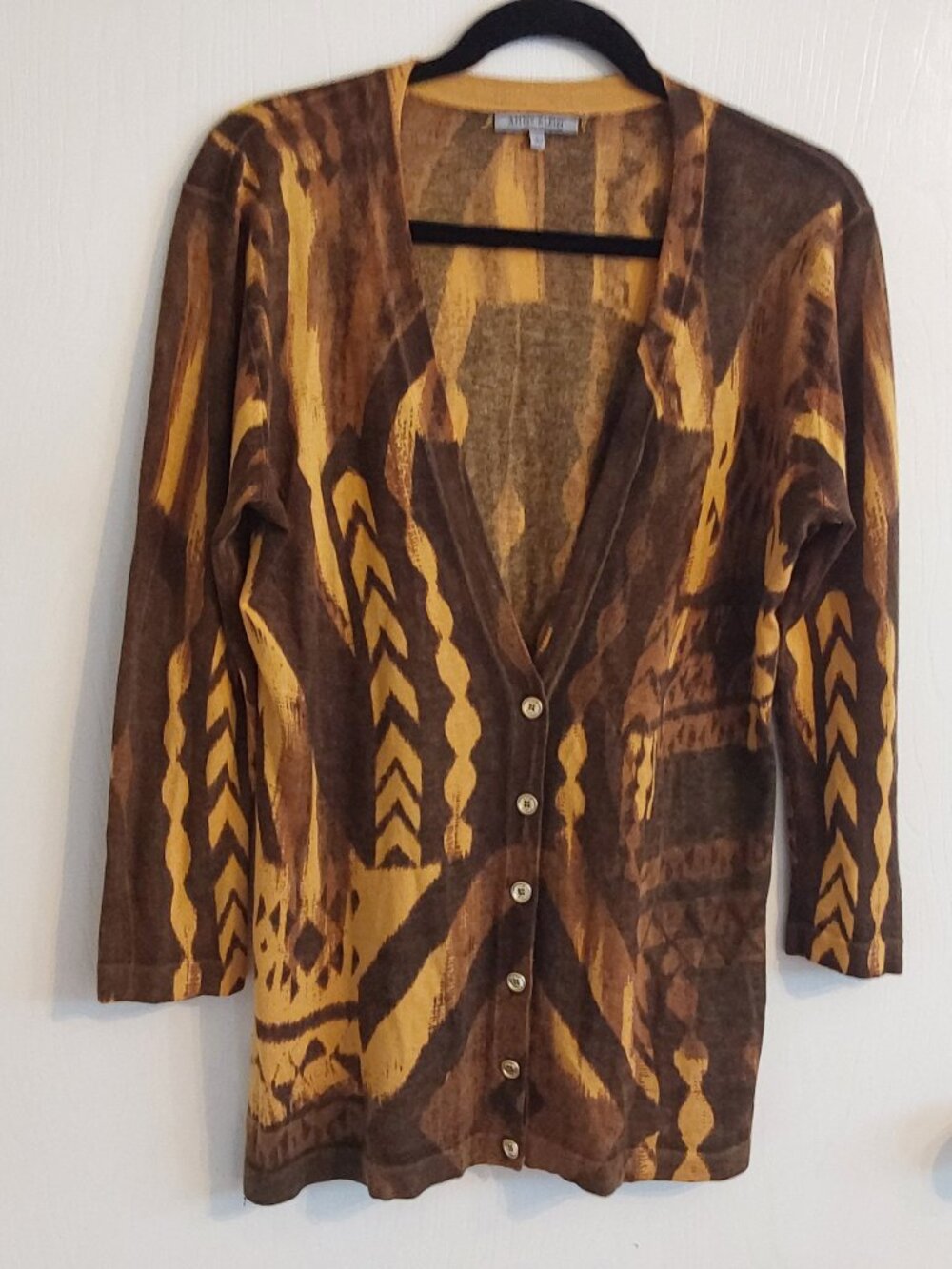 Ann Klein Cardigan, L, multi fall colors
